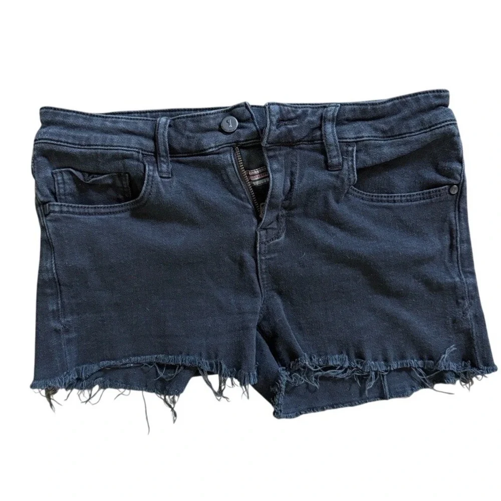 Pilcro‎ and the Letterpress Stet Black Denim Cutoff Shorts Size 28 Anthropologie